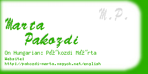 marta pakozdi business card